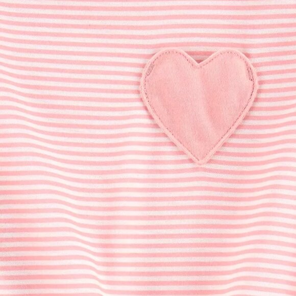 Carter's Toddler Girls Heart Striped Pajama 2 Piece Set Size 4T Long Sleeves - Picture 5 of 5